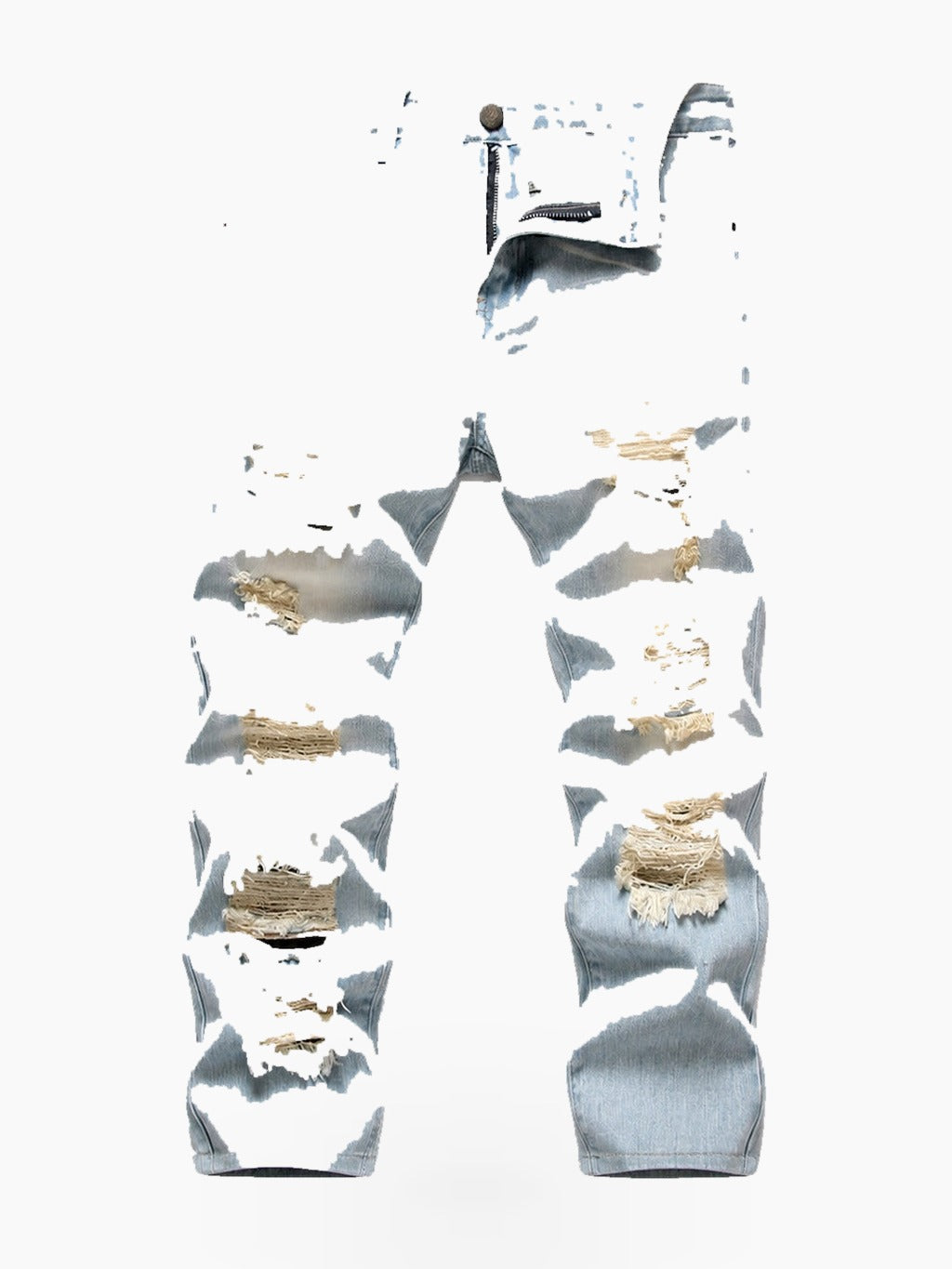 Men's Slim Straight Leg Ripped Jeans with Zip Fly