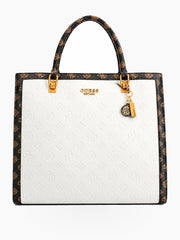 Structured Tote Bag with Dual Handles, Zip Closure, and Front Zipper Pocket