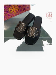 Women's Slip On Slide Sandals with Embellished Wide Strap