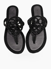 Women's Thong Sandals with Circular Embellishment