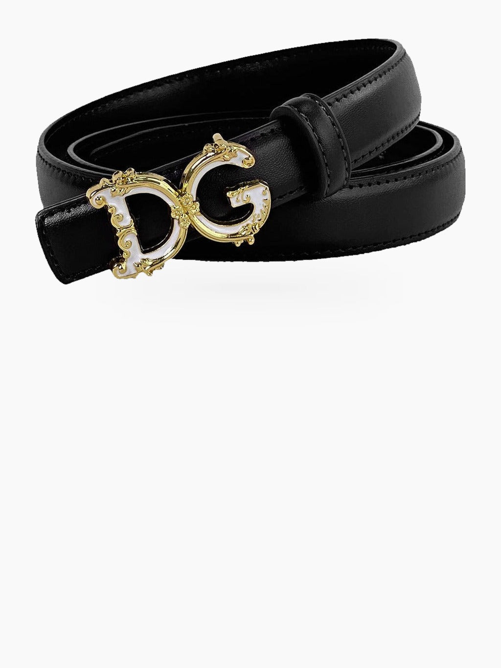 Women's Slim Adjustable Belt with Ornate Buckle