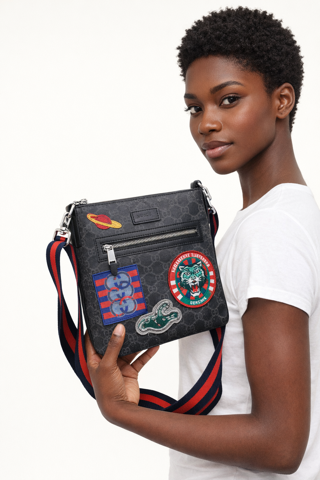 Structured Crossbody Messenger Bag with Front Zip Pocket