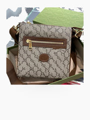 Structured Crossbody Messenger Bag with Front Zip Pocket