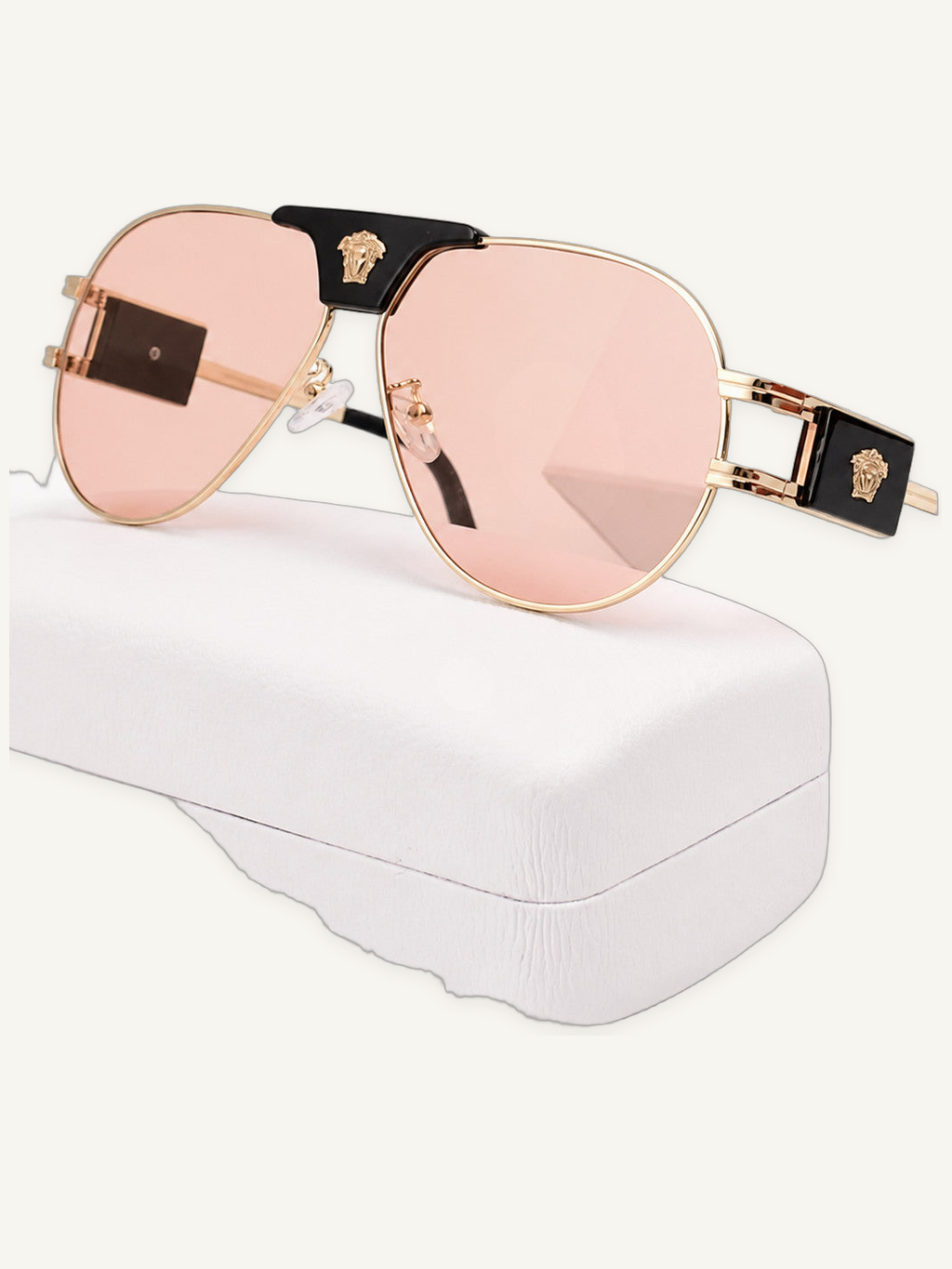 Aviator Sunglasses with Double Bridge and Glare Reducing Lenses