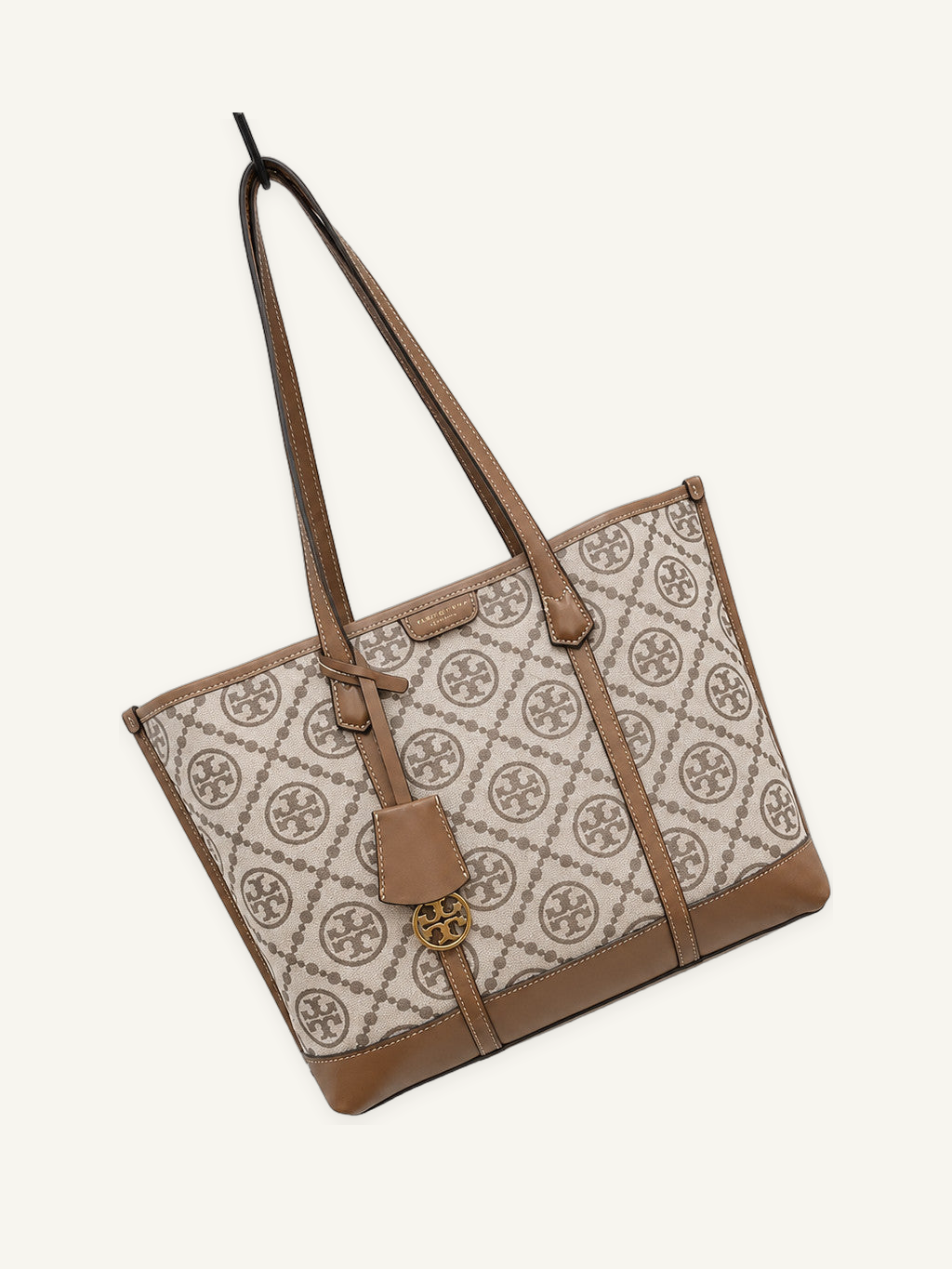 Structured Tote Bag with Repeating Pattern