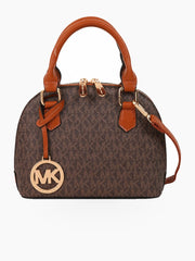 Structured Dome Satchel with Top Handles and Removable Crossbody Strap