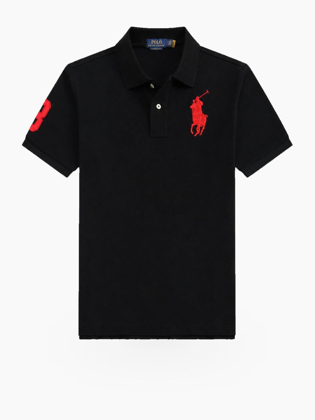 Men's Short Sleeve Polo Shirt with Equestrian Embroidery