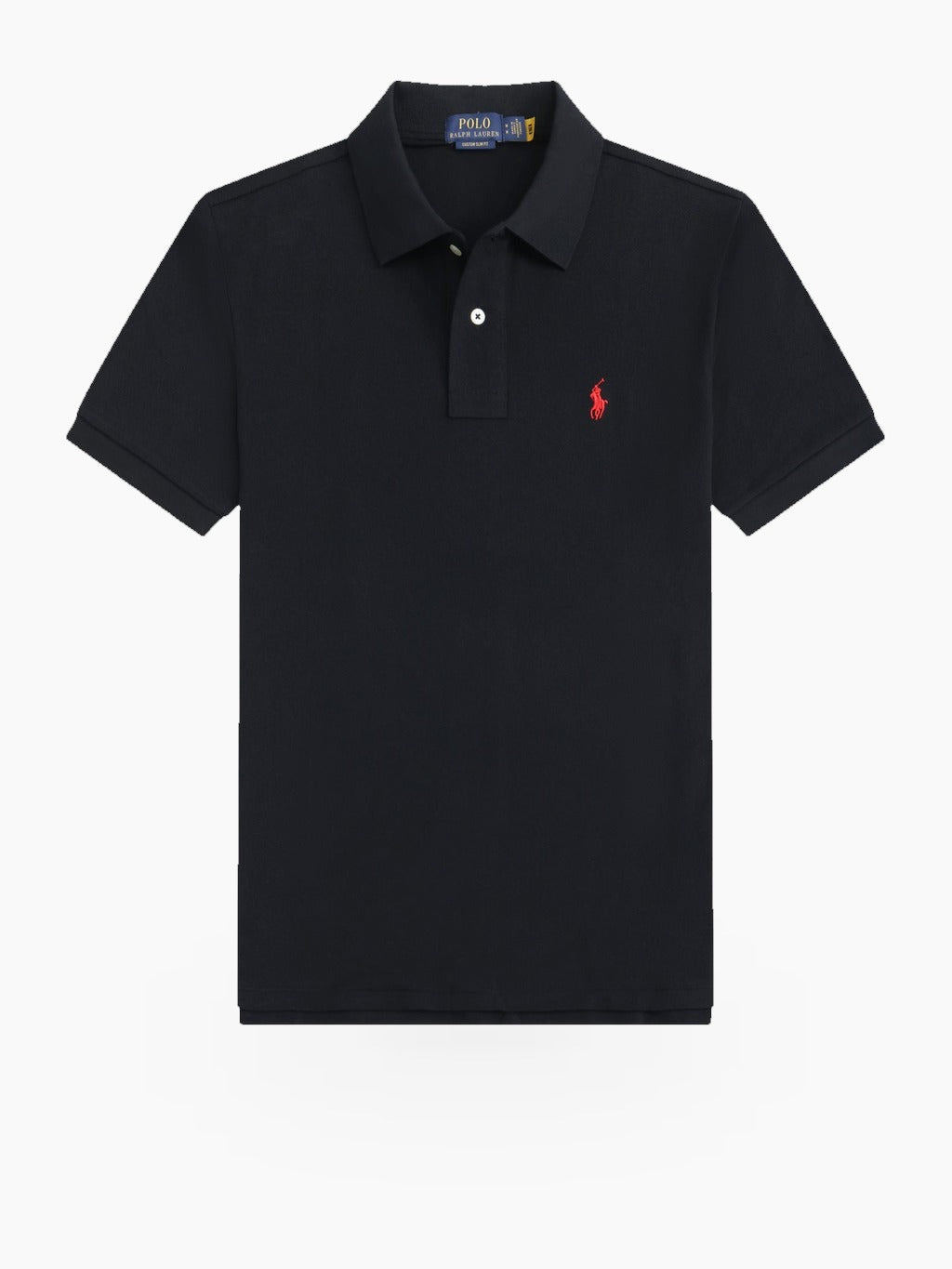 Men's Short Sleeve Polo Shirt with Ribbed Collar and Three-Button Placket
