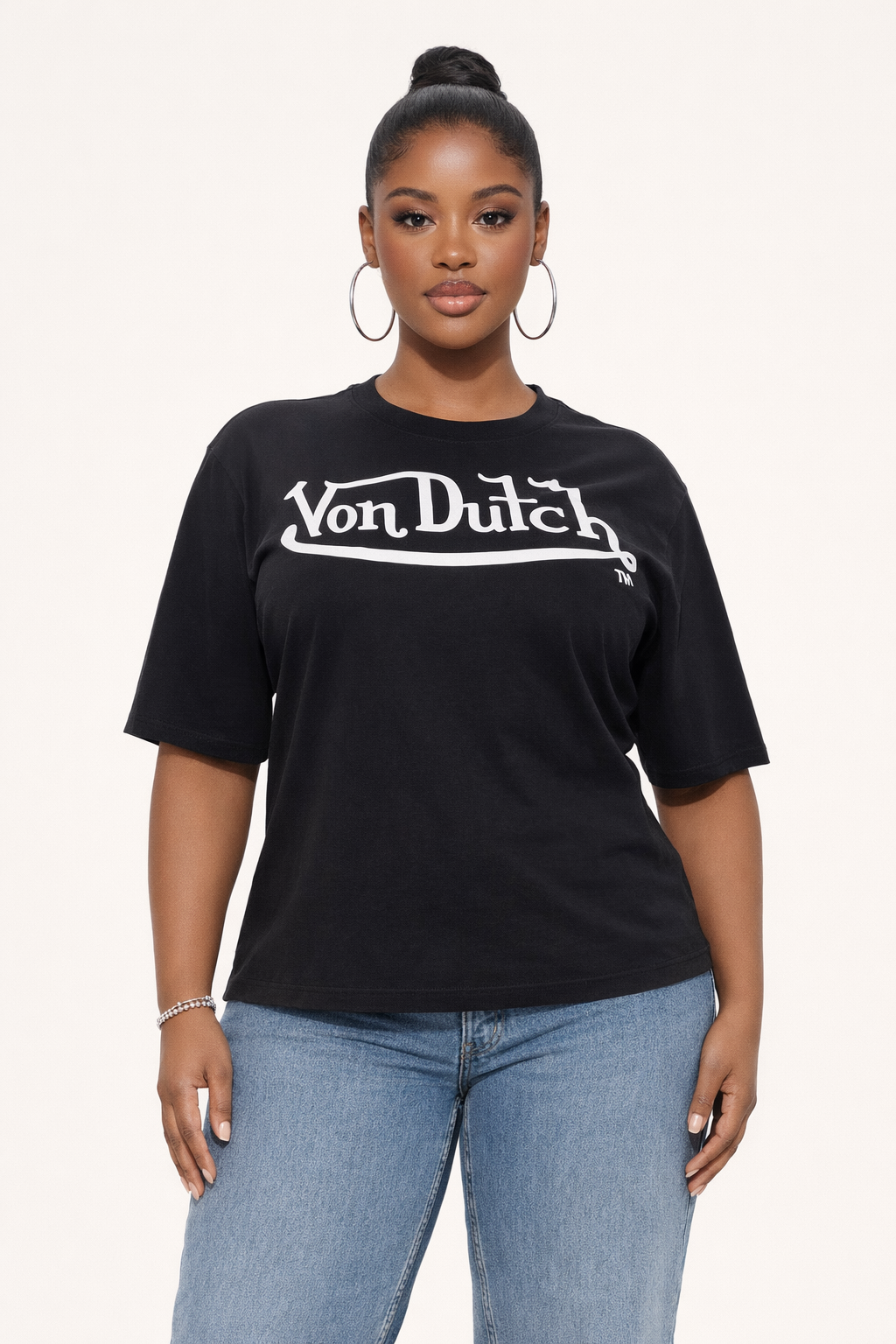 Oversized Graphic T Shirt with Crew Neck and Short Sleeves