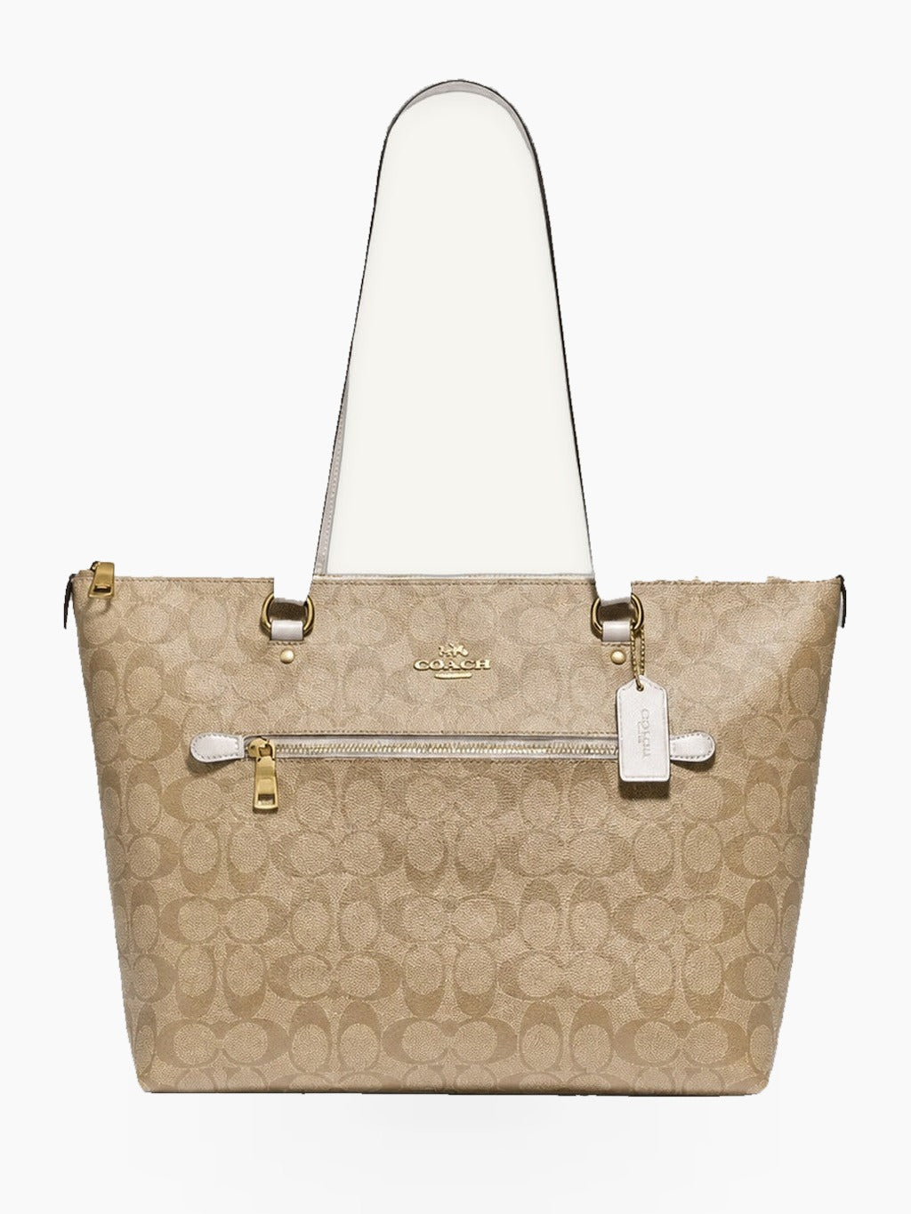 Structured Tote Bag with Top Zip and Front Zip Pocket