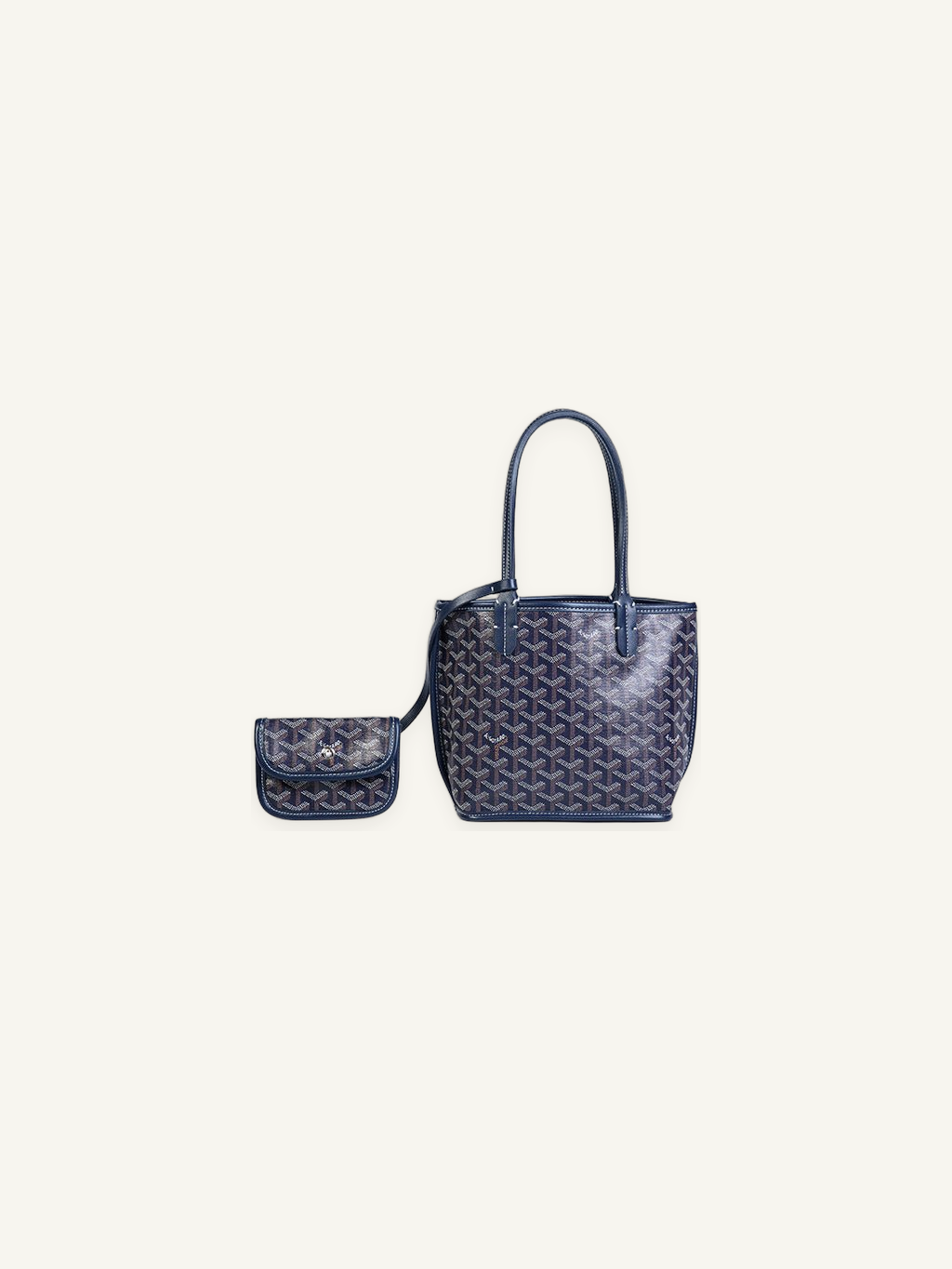 Large Patterned Open Tote Bag with Rolled Handles and Detachable Pouch