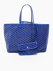 Large Patterned Open Tote Bag with Rolled Handles and Detachable Pouch