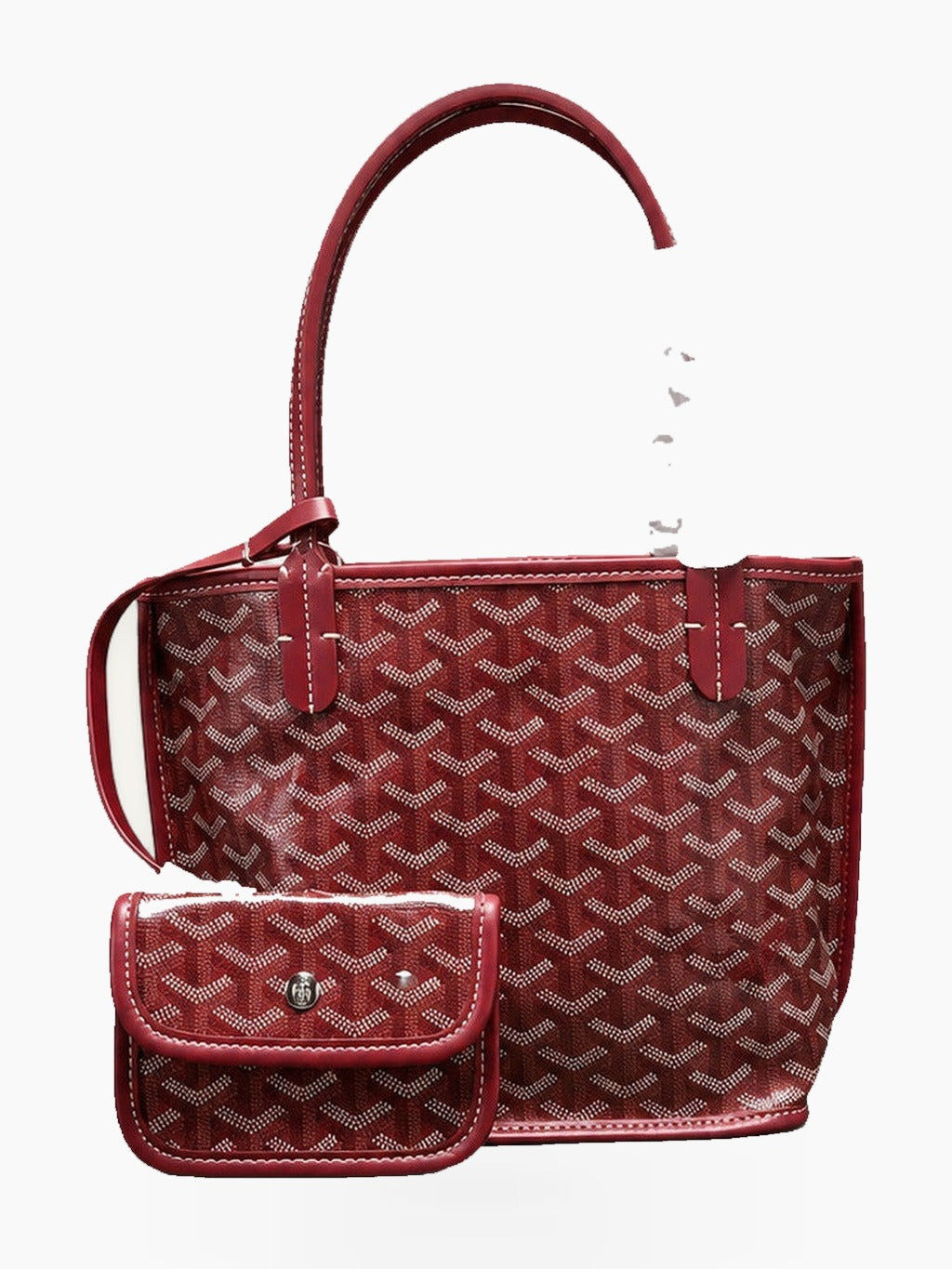 Geometric Tote Bag Set with Top Handles and Snap Pouch