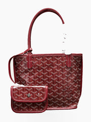 Geometric Tote Bag Set with Top Handles and Snap Pouch