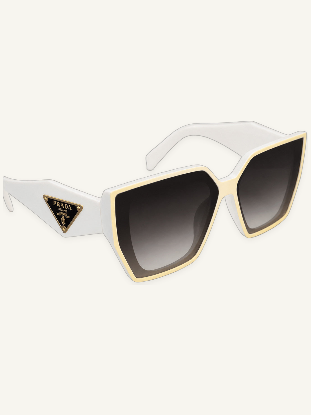 Oversized Geometric Sunglasses with Sculpted Wide Temples