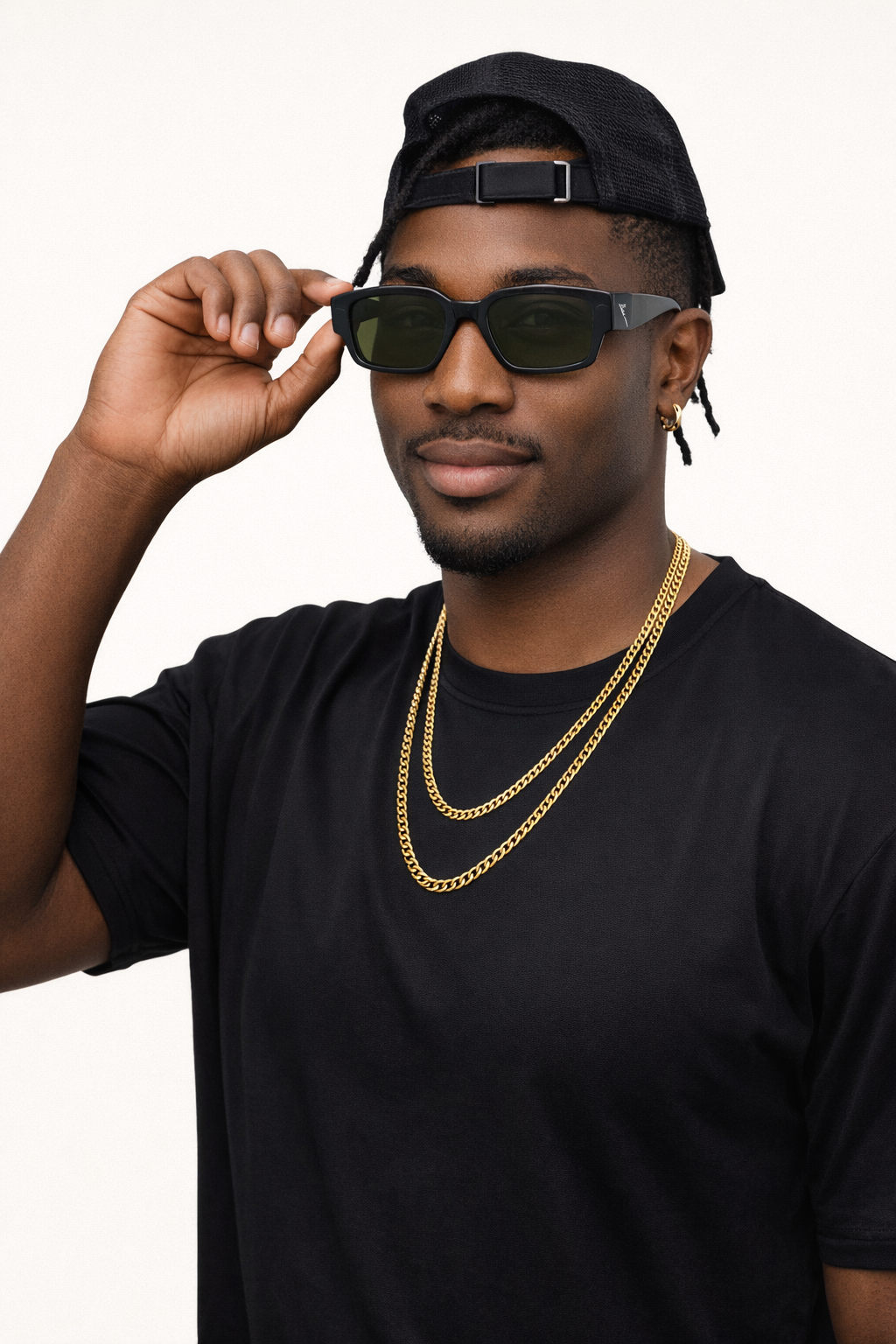 Geometric Rectangular Sunglasses with Tinted Lenses