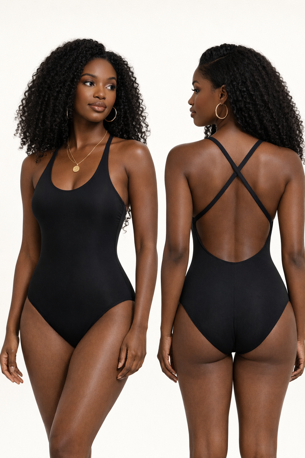 Women's Graphic Halter One Piece Swimsuit with Cross Back