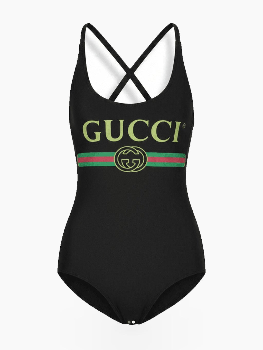 Graphic One-Piece Swimsuit with Cross-Back Straps
