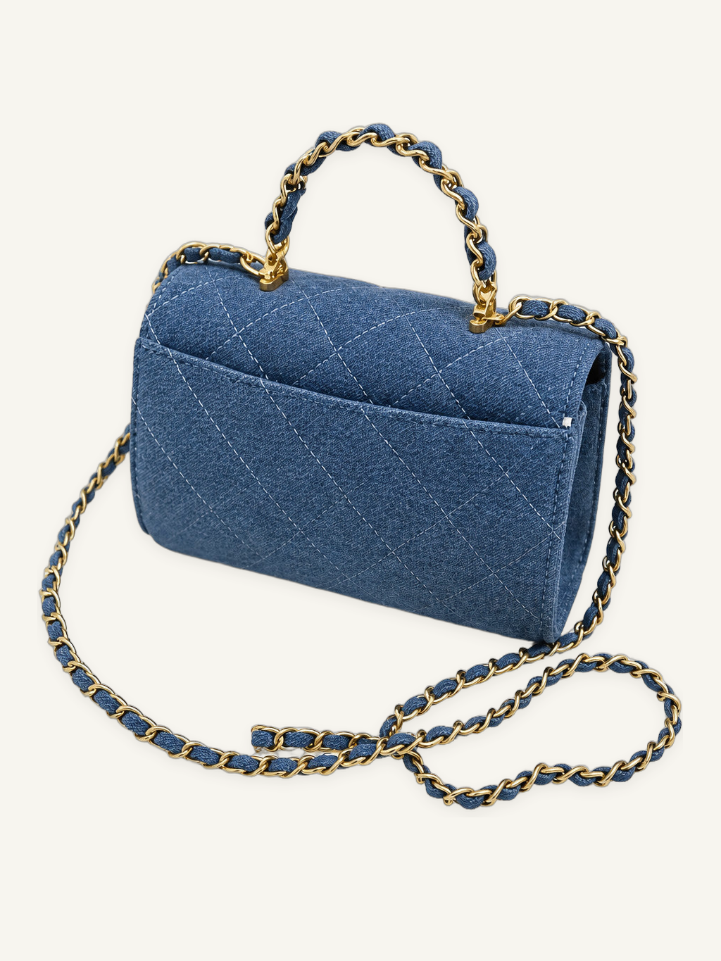 Quilted Structured Flap Crossbody Bag with Top Handle