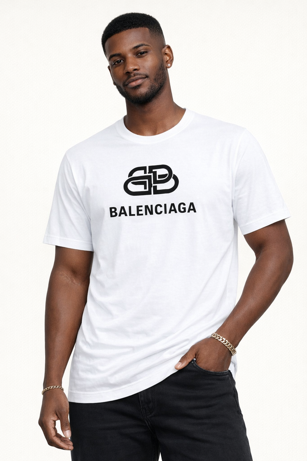 Men's Crew Neck T Shirt with Chest Graphic