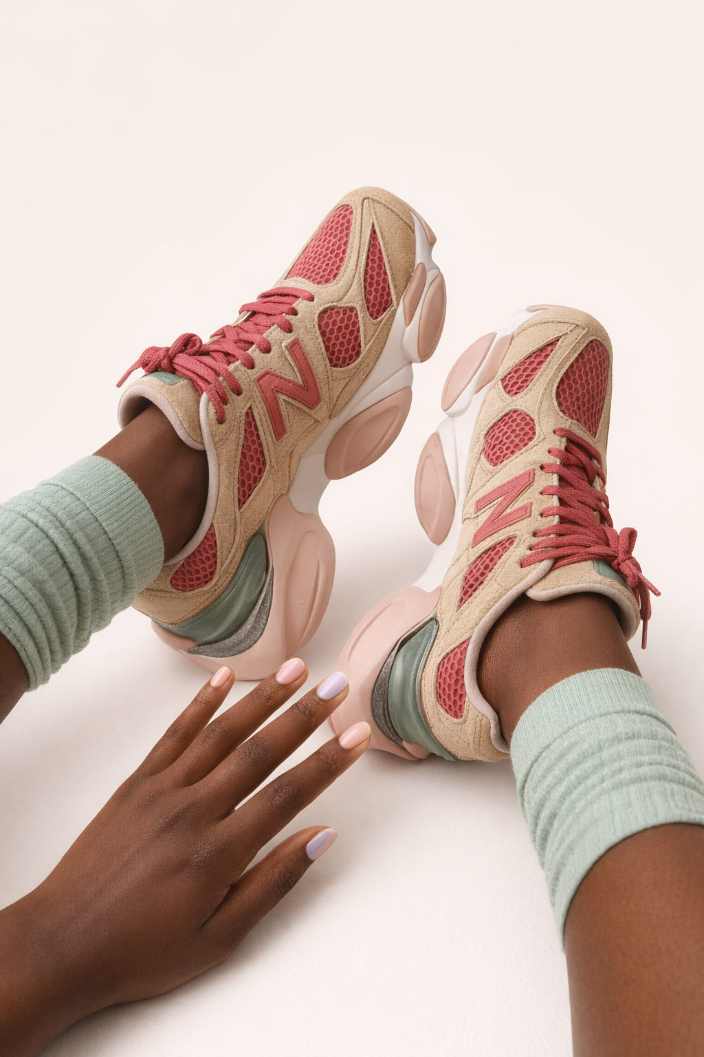 Chunky Runner Sneakers with Lace Up Closure and Sculpted Sole