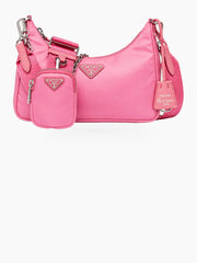 Crescent Hobo Shoulder Bag with Chain Strap and Mini Pouch