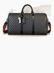 Cylindrical Weekender Bag with Dual Top Handles, Zip Closure, and Detachable Shoulder Strap