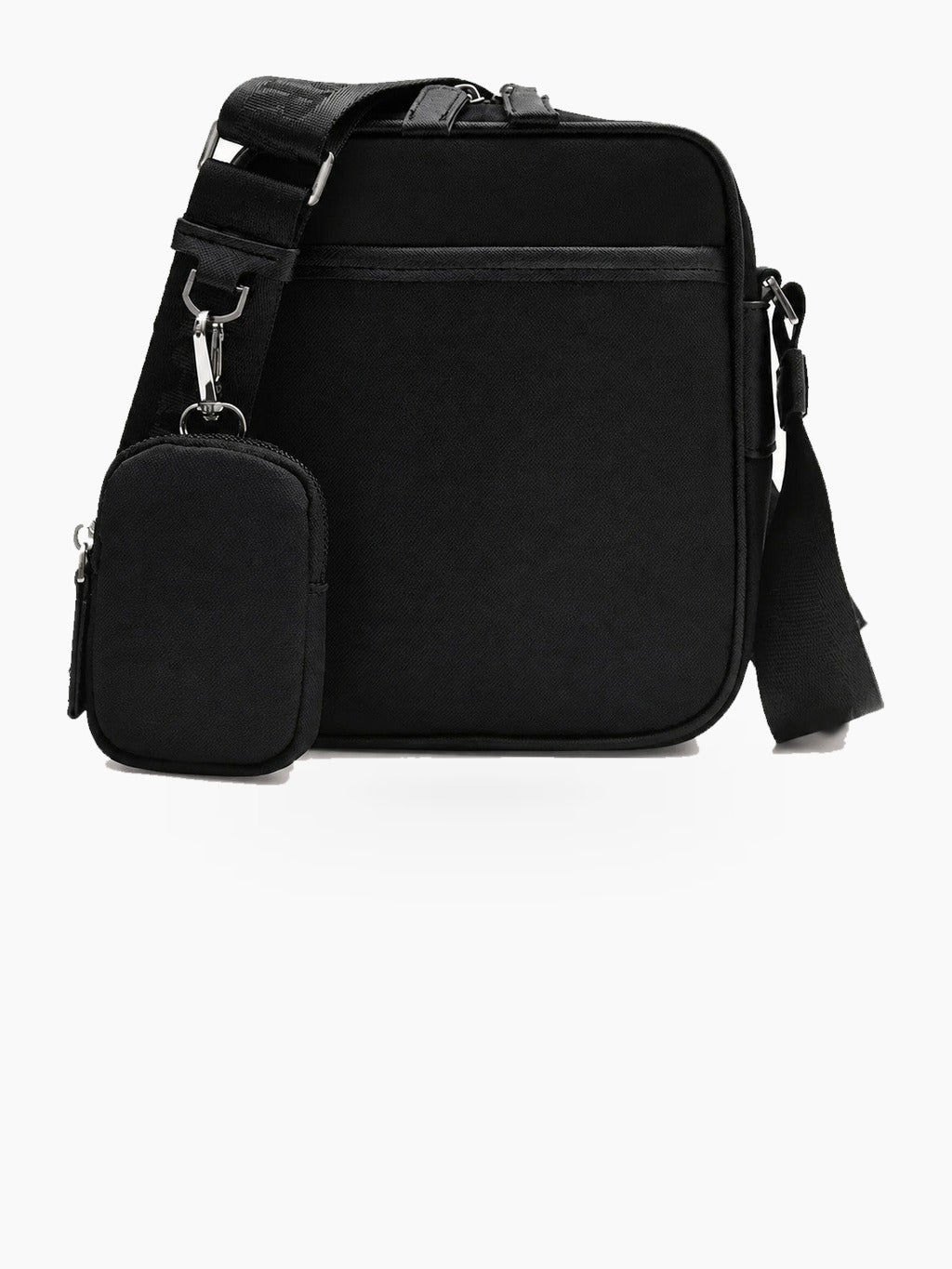 Rectangular Crossbody Bag Set with Detachable Pouch and Zip Compartments