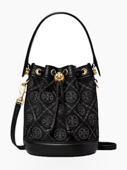 Bucket Bag with Drawstring Closure and Detachable Crossbody Strap