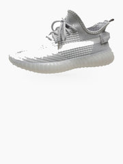 Knit Lace-Up Sneakers with Heel Pull Tabs and Ribbed Sole