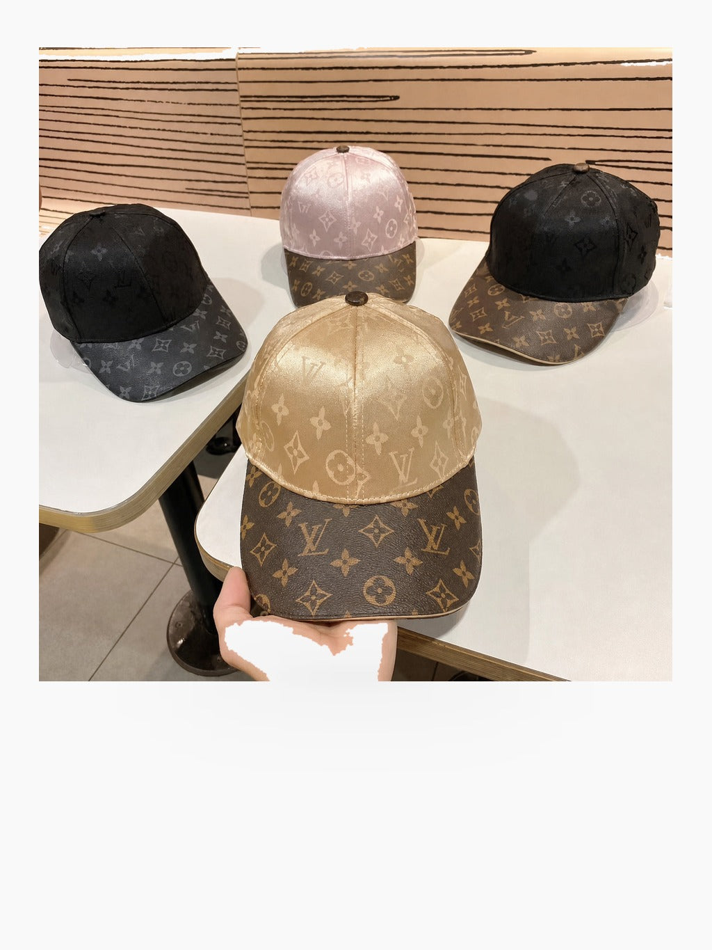 Structured Baseball Cap with Curved Brim and Adjustable Back Strap