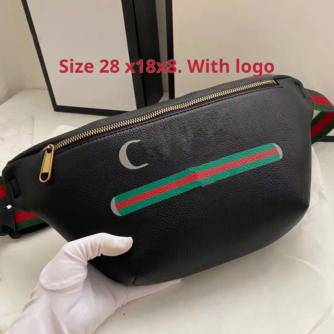 Cross-border PU sports waist bag 2023 autumn new large-capacity backpack casual and versatile, solid color, fashionable and simple