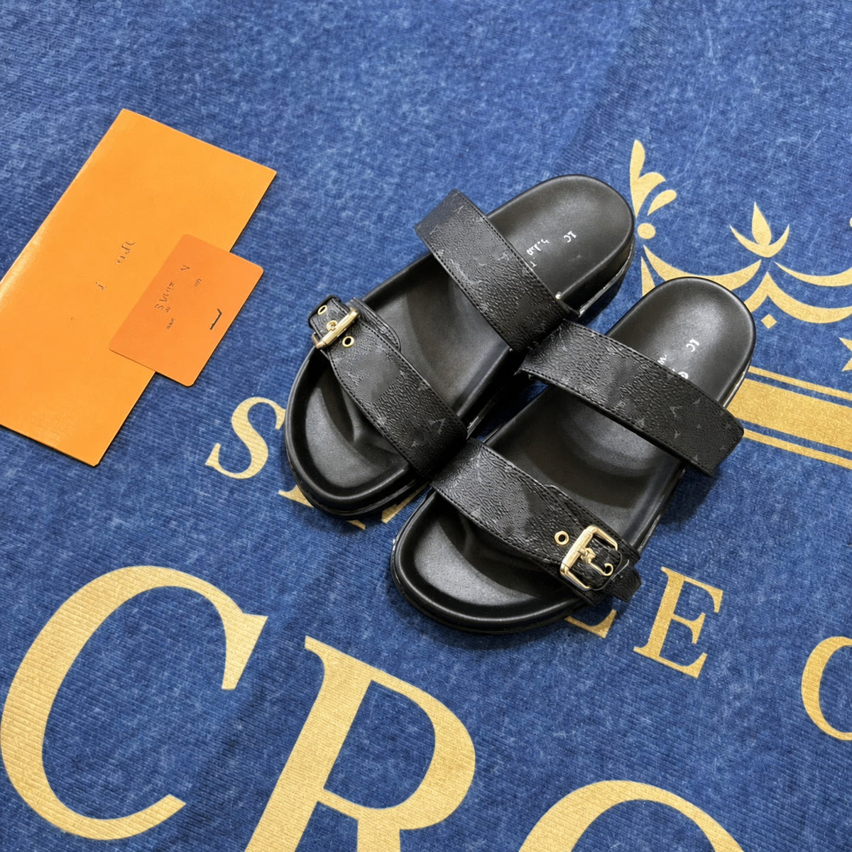 Two Strap Open Toe Sandals with Adjustable Buckles