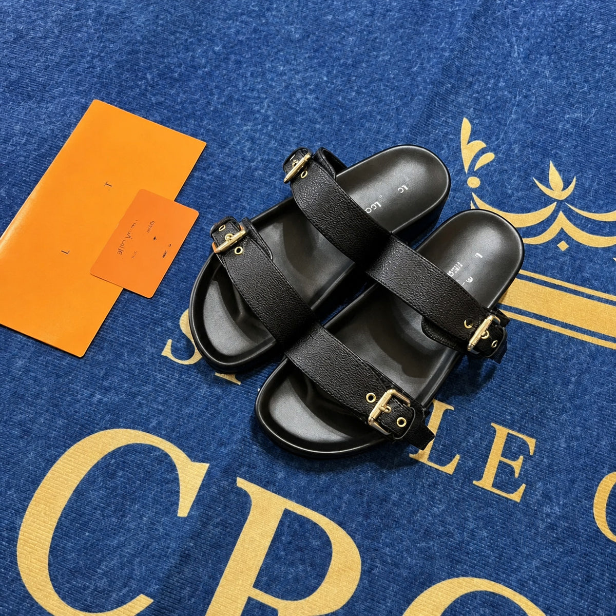 Two Strap Open Toe Sandals with Adjustable Buckles
