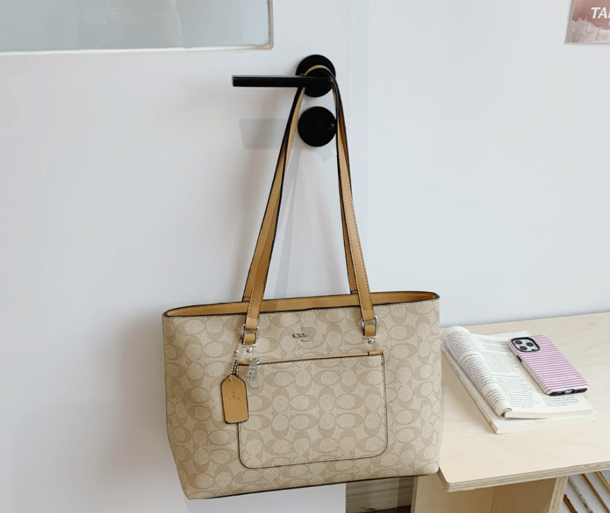 Structured Tote Bag with Top Zip and Front Zip Pocket