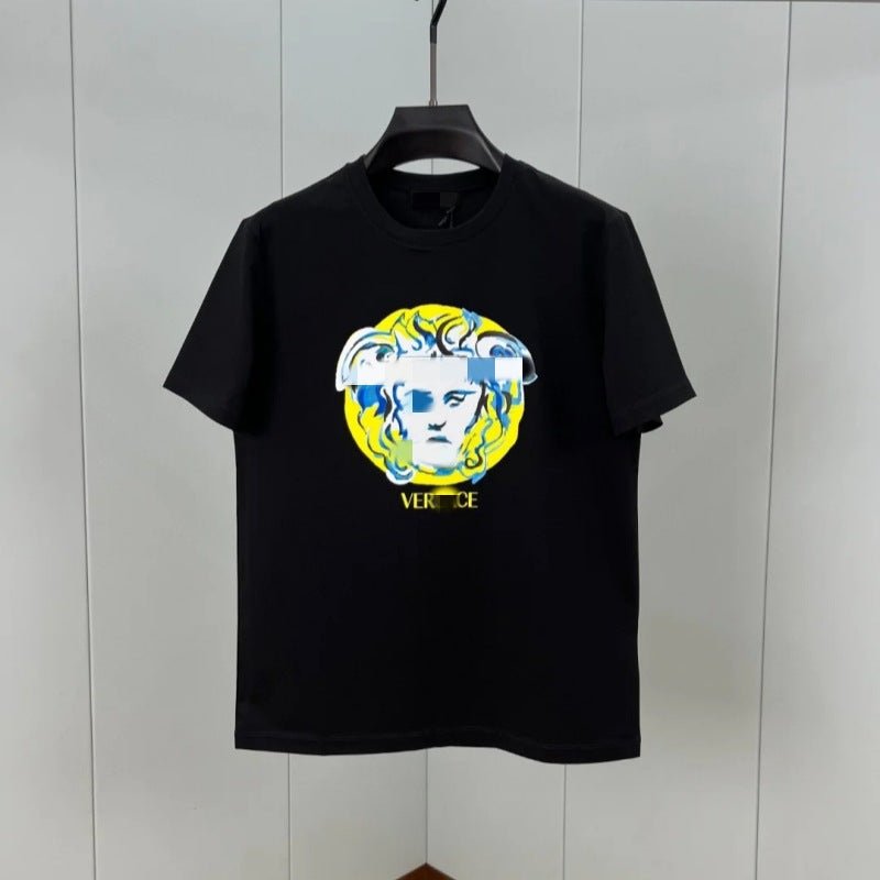 Short Sleeve Crewneck T Shirt with Graphic Chest Print