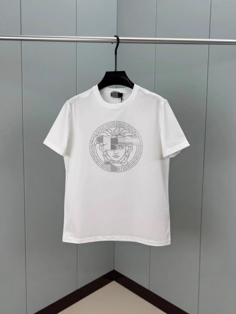 Short Sleeve Crewneck T Shirt with Graphic Chest Print