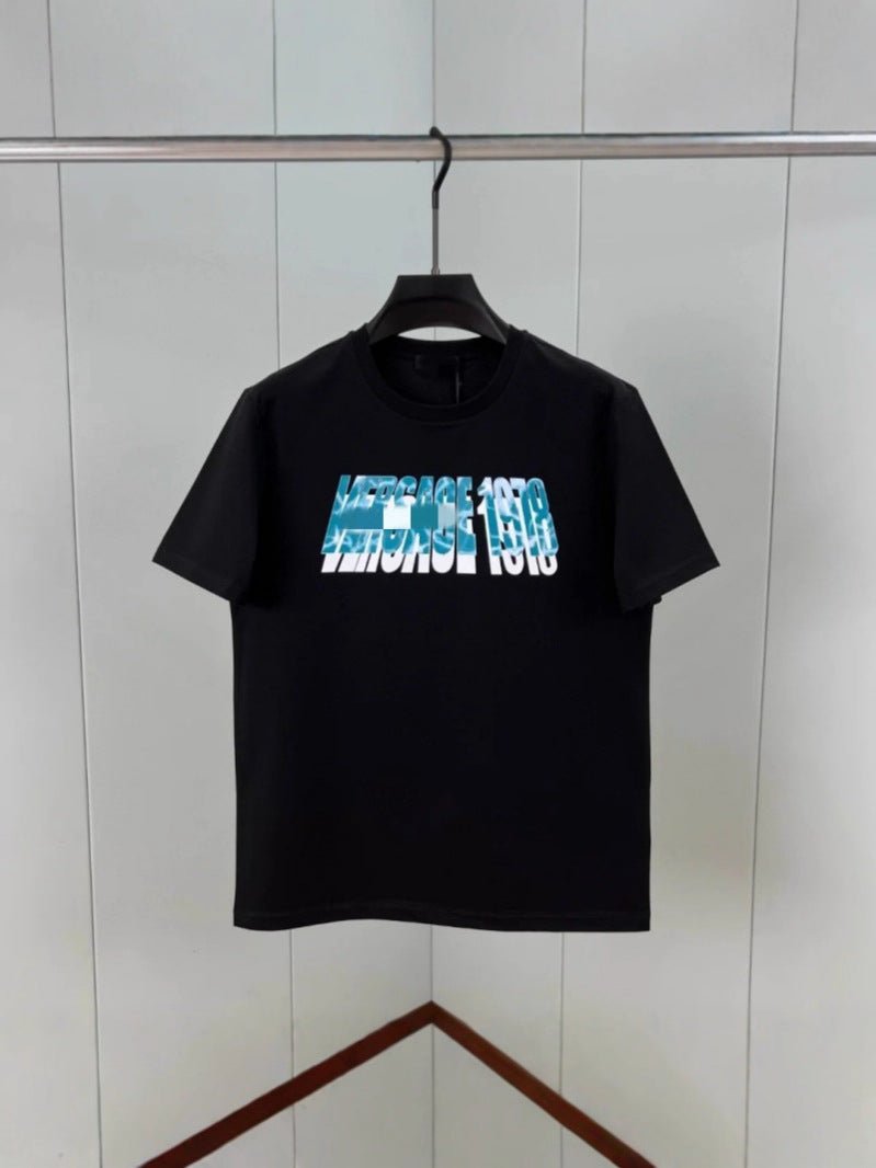 Short Sleeve Crewneck T Shirt with Graphic Chest Print