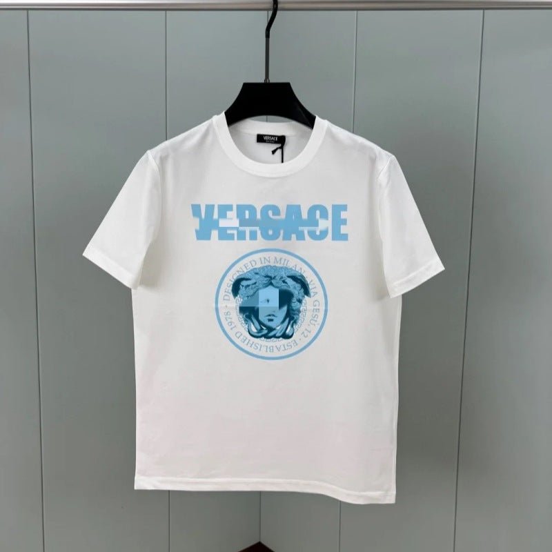 Short Sleeve Crewneck T Shirt with Graphic Chest Print